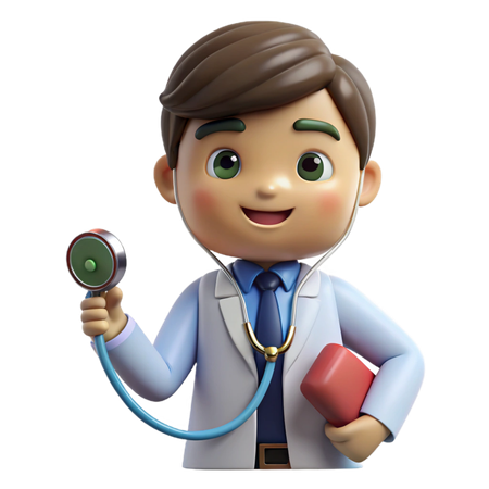 AI Médico segurando um estetoscópio e um prontuário médico  Imagem