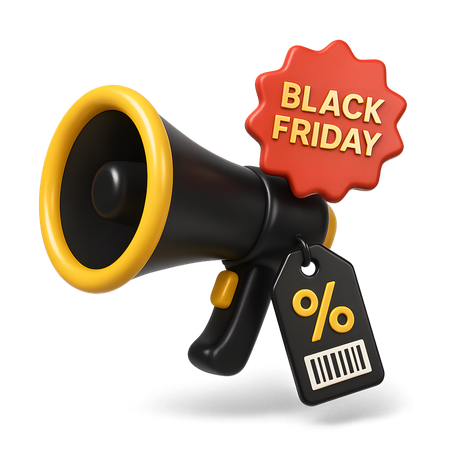 AI Megafone de promoção da Black Friday  Imagem