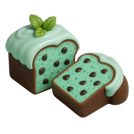 AI Mint Choco Pound Cake  3D Icon