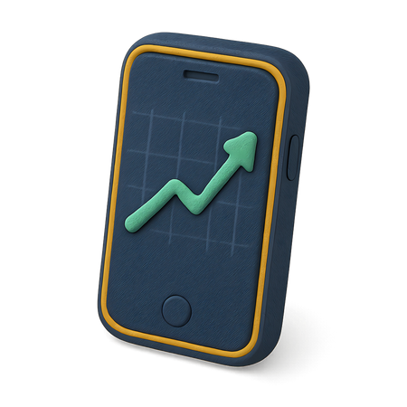 AI Mobile Growth Analytics  3D Icon