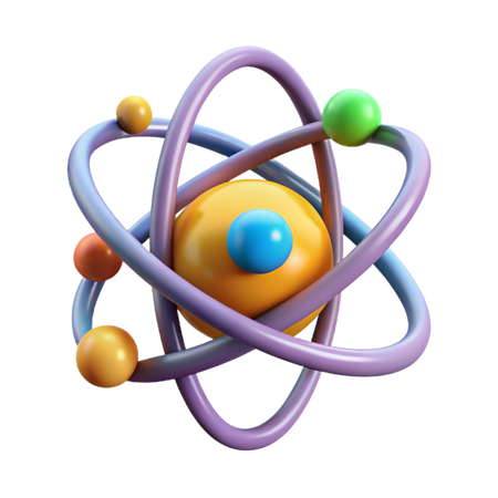 AI Modelo de átomo com elétrons em órbita  Imagem