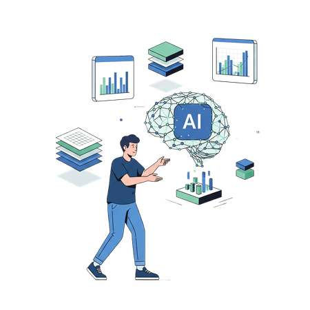 AI Modelo de IA de entrenamiento de programadores con conjunto de datos  Imagen