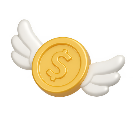 AI Moeda de ouro voadora com asas Imagem