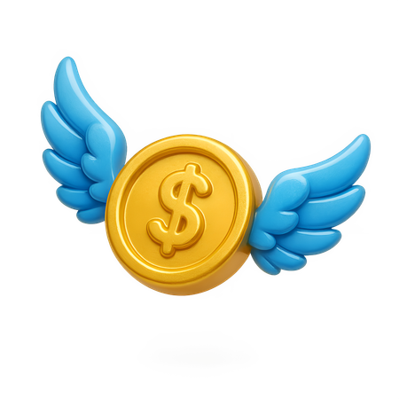 AI Moeda voadora com asas Imagem