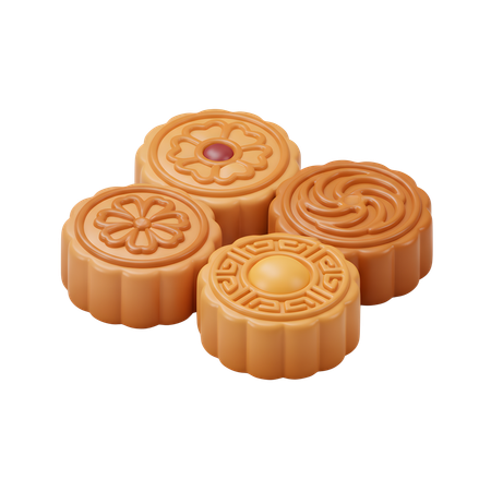 AI Mooncakes assortment  3D Icon