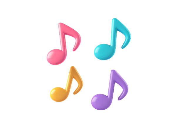 AI Music Notes  3D Icon