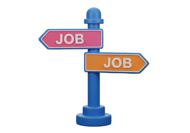 AI Navigating career paths discover your next opportunity with this clear job direction signpost  3D Illustration