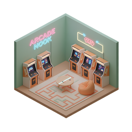 AI Neon Arcade Nook Illustration