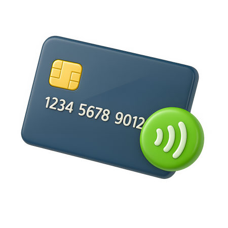 AI NFC Credit Card Payment  3D Icon