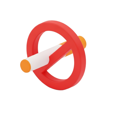 AI No Smoking Sign with Cigarette  3D Icon