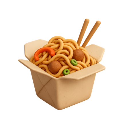 AI Noodles Takeout Box  3D Icon