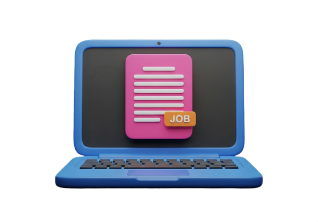 AI Online job application  3D Illustration