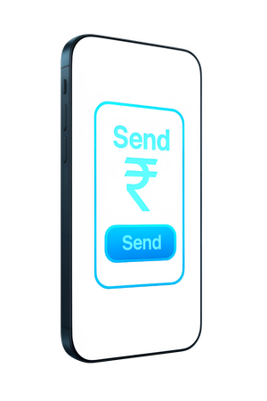 AI Online rupee sending  3D Illustration