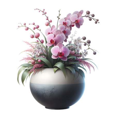 AI Orchid vase  3D Icon