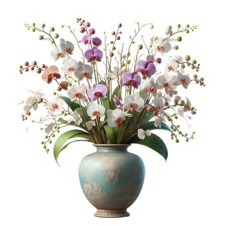 AI Orchid vase  3D Icon