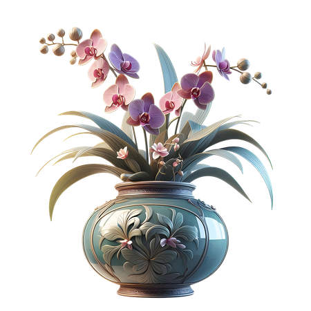 AI Orchid vase  3D Icon