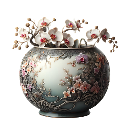 AI Orchid vase  3D Icon