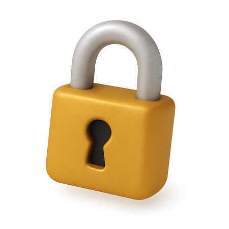 AI Padlock Security  3D Icon