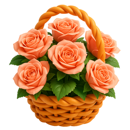 AI Panier de fleurs de roses oranges  Image IA