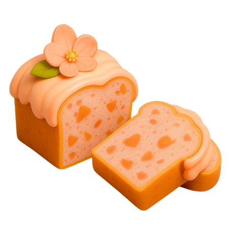 AI Peach Pound Cake  3D Icon
