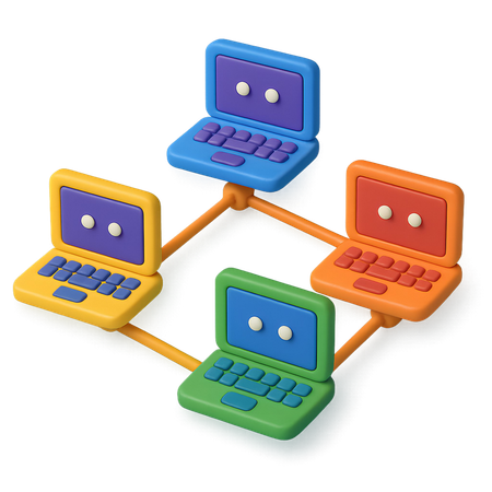AI Peer-to-Peer Network  3D Icon