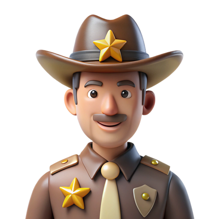 AI Personagem xerife com distintivo de estrela  Imagem