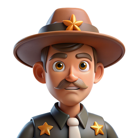 AI Personagem xerife com emblemas de estrelas  Imagem