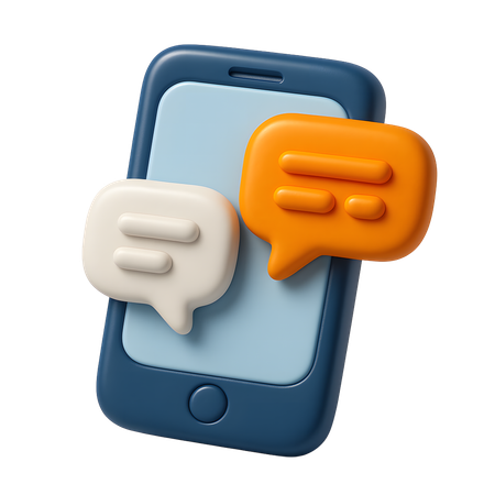 AI Phone with message bubbles  3D Icon