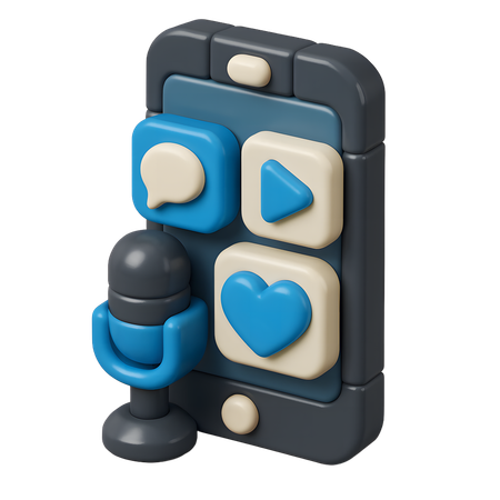 AI Phone with social app  3D Icon