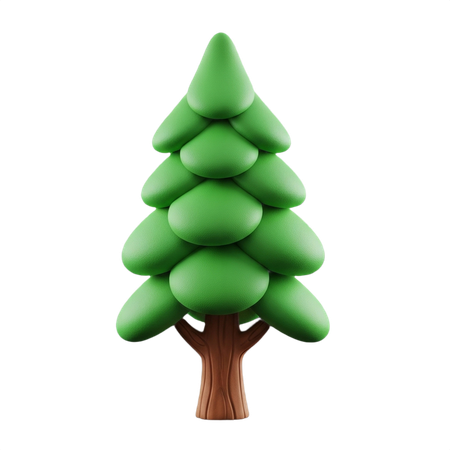 AI Pine tree  3D Illustration