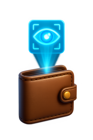 AI Portefeuille avec scanner oculaire  Image IA