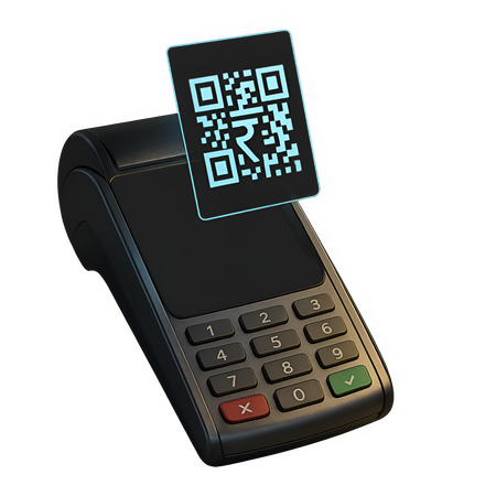 AI POS Machine Beside Open Invoice Folder  3D Icon