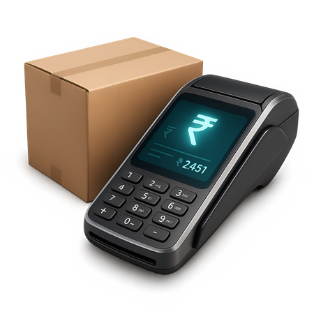 AI POS Machine Beside Product Box  3D Icon