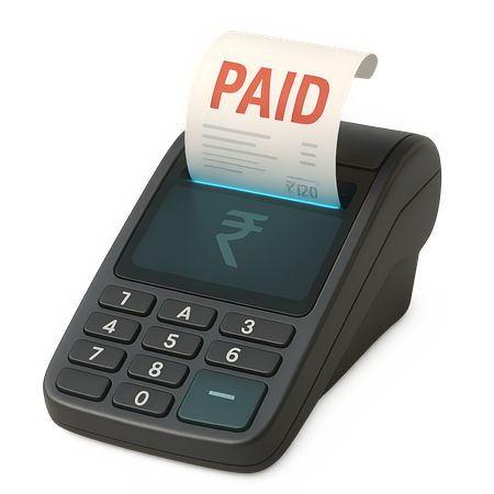 AI POS Machine Printing Successful Payment Slip  3D Icon