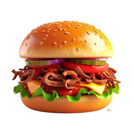 AI Pulled pork sandwich  3D Icon