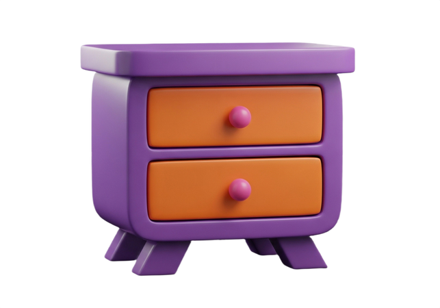 AI Purple nightstand  3D Illustration