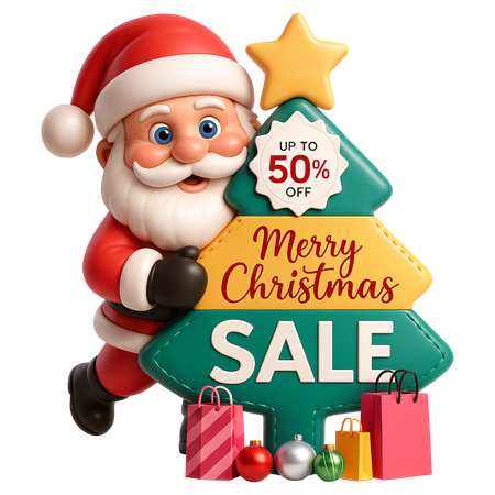 AI Quadro de ofertas de Natal com o Papai Noel  Imagem