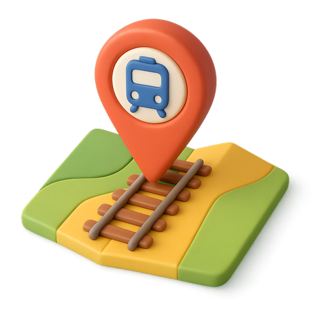 AI Railway Navigation  3D Icon