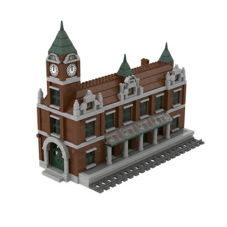 AI Railway Station  3D Icon