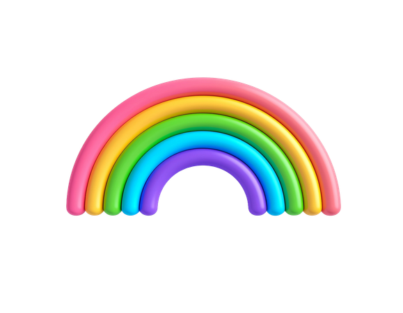 AI Rainbow Cloud  3D Icon