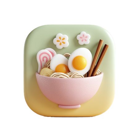 AI Ramen bowl  3D Icon