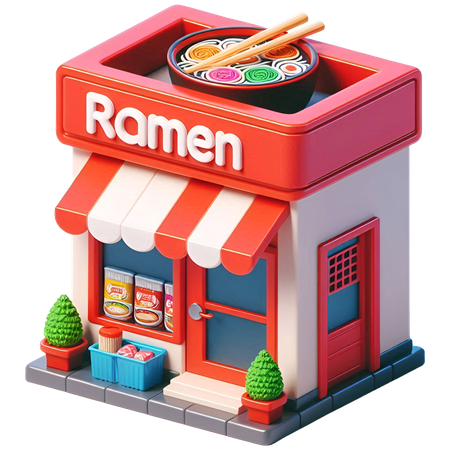 AI Ramen Shop  3D Illustration