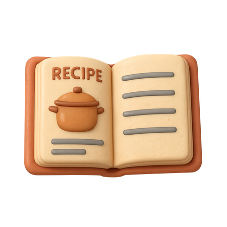 AI Recipe book  3D Icon