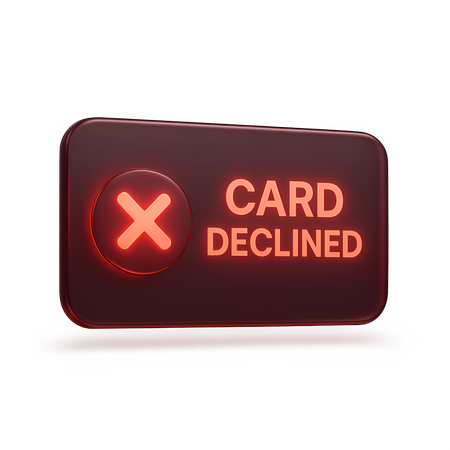 AI Red Declined Card Message  3D Icon