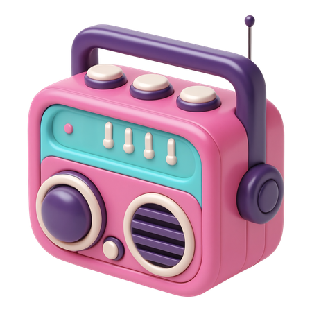 AI Retro Radio  3D Icon