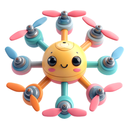 AI Robotic Drone Swarm  3D Icon