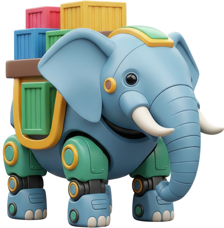 AI Robotic Elephant  3D Icon