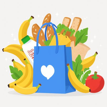 AI Sacola de compras com produtos frescos  Imagem