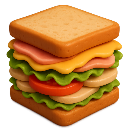 AI Sanduíche empilhado com alface, tomate e queijo Imagem