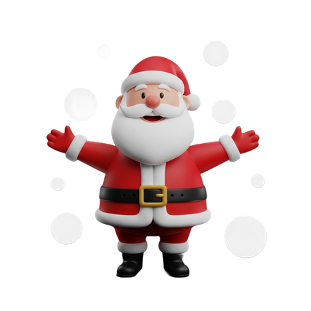 AI Santa Claus with Open Arms  3D Illustration